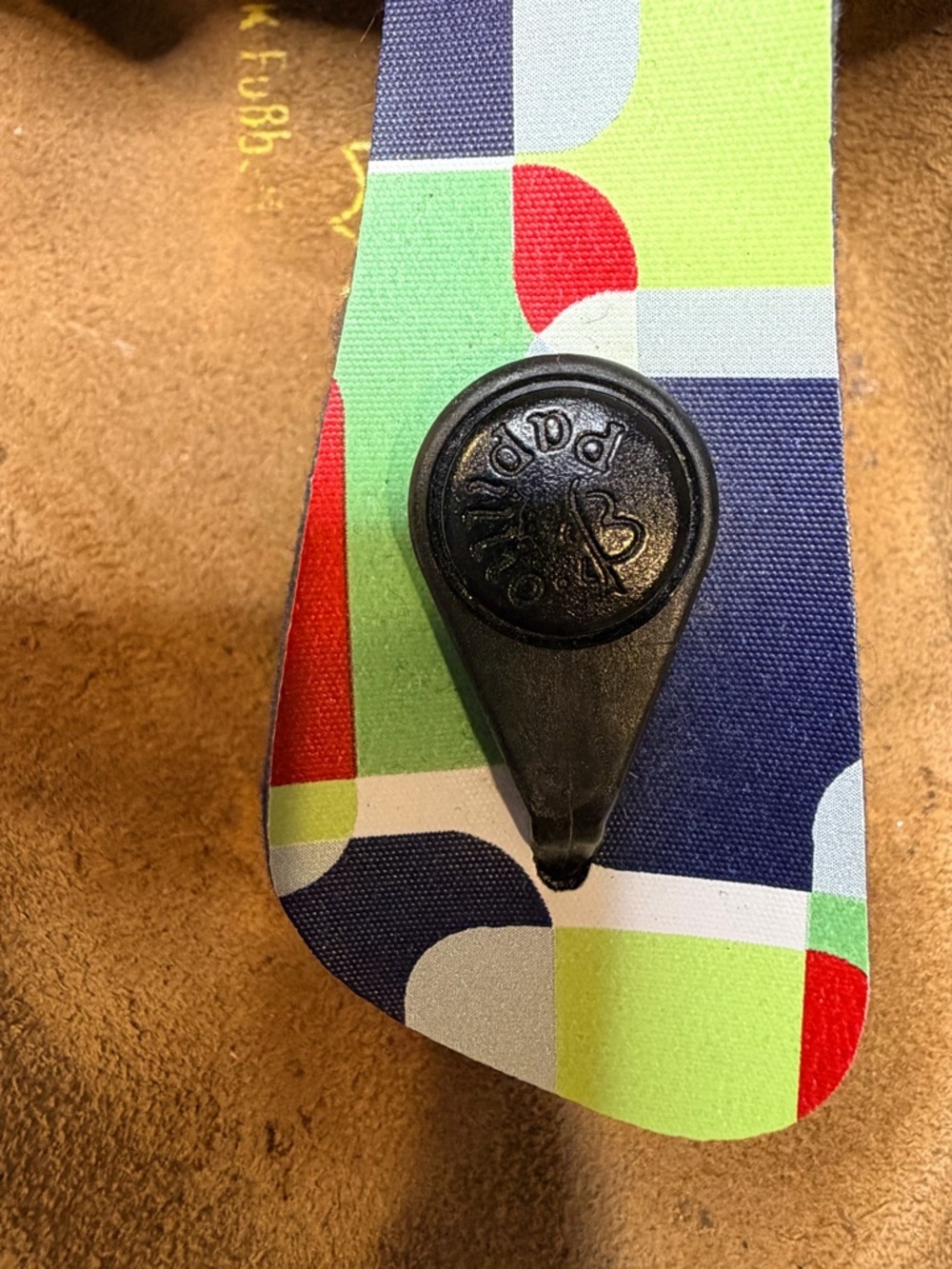 Papillio women’s Navy Green Red Patterned Adjustable Cork Sandals - Picture 5 of 6